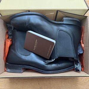 R.M. Williams Craftsman Black Leather Boots with Leather Sole